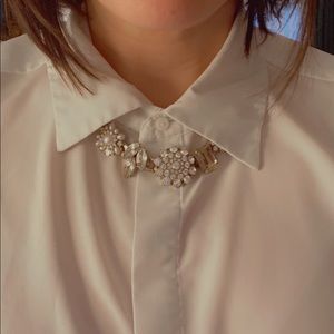 Simulated Pearls and Rhinestones Collar Chain